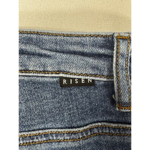 Risen Jeans Women's Raw Hem Straight Leg Stretch Denim Jeans - Size 3 (26x26) - Picture 3 of 5